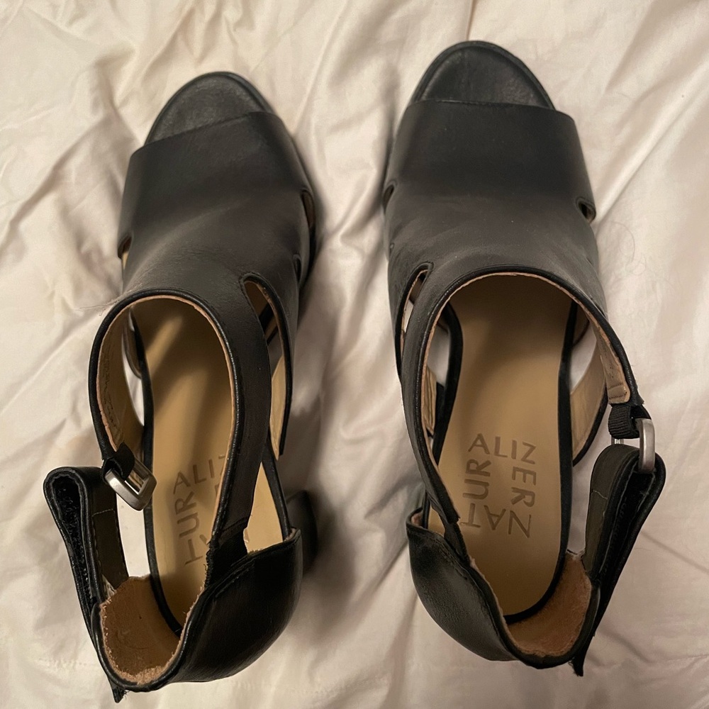 Naturalizer Black Open-Toe Heels